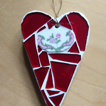 Red stained glass heart